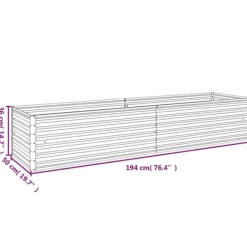Outlet Højbed i cortenstål - Holdbart og dekorativt | Størrelse: 194x50x36 cm | Farve: Brun Plantningsbænke
