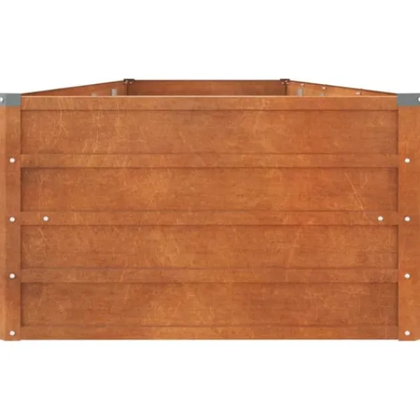 Plantningsbænke^Højbed i cortenstål - Holdbart og rustikt design | Størrelse: 320x80x45 cm | Farve: Rustfarvet