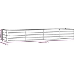 Plantningsbænke^Højbed i cortenstål - Holdbart og rustikt design | Størrelse: 320x80x45 cm | Farve: Rustfarvet
