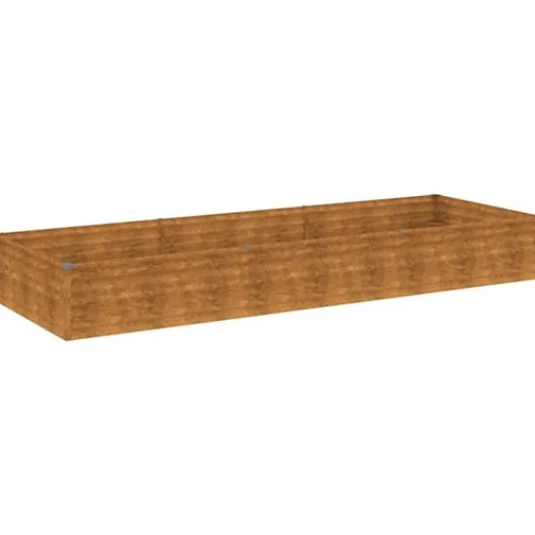 Højbed i cortenstål - Holdbart havebed | Størrelse: 291x100x36 cm | Farve: Brun Plantningsbænke