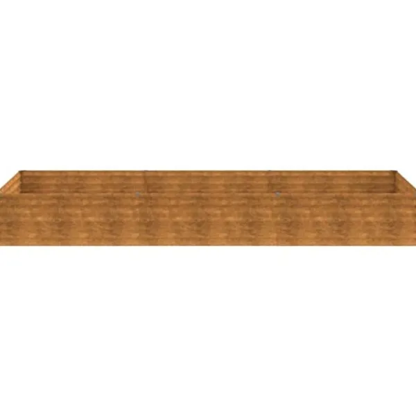 Højbed i cortenstål - Holdbart havebed | Størrelse: 291x100x36 cm | Farve: Brun Plantningsbænke