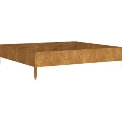 Krukker & Plantebeholdere^Højbed i cortenstål - Udsmykning til have, altan eller terrasse | Størrelse: 100x100x26 cm
