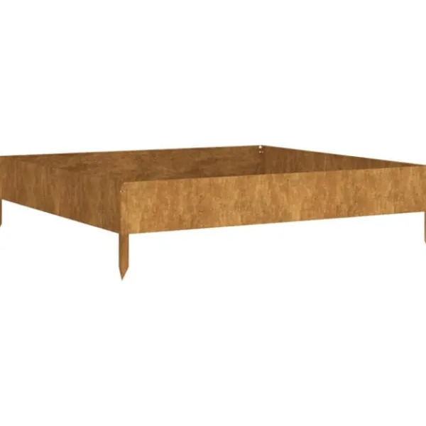 Krukker & Plantebeholdere^Højbed i cortenstål - Udsmykning til have, altan eller terrasse | Størrelse: 100x100x26 cm
