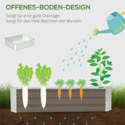 Online Højbed i galvaniseret stål 120x90x30 cm, sølv – til blomster & grøntsager Krukker & Plantebeholdere