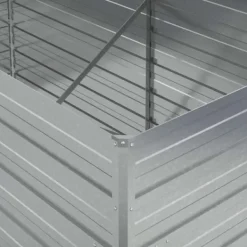 New Højbed i galvaniseret stål - Plantekasse til haven | Størrelse: 160x80x77 cm | Farve: Sølvfarvet Plantningsbænke
