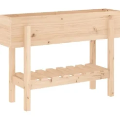 Plantningsbænke^Højbed i massivt fyrretræ - Plantekasse til have og terrasse | Størrelse: 101x30x69 cm