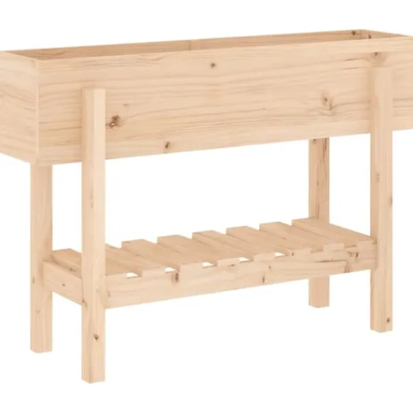 Plantningsbænke^Højbed i massivt fyrretræ - Plantekasse til have og terrasse | Størrelse: 101x30x69 cm