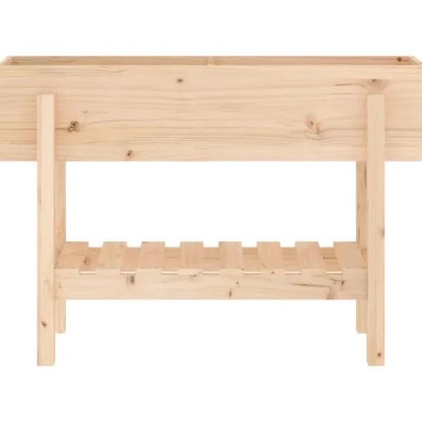 Plantningsbænke^Højbed i massivt fyrretræ - Plantekasse til have og terrasse | Størrelse: 101x30x69 cm