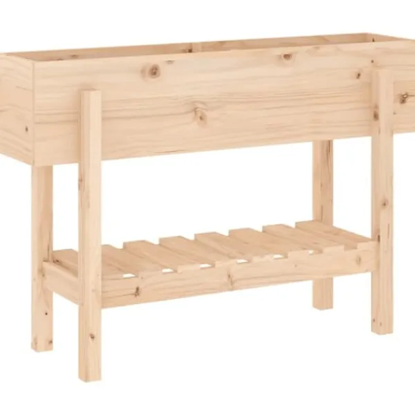 Plantningsbænke^Højbed i massivt fyrretræ - Plantekasse til have og terrasse | Størrelse: 101x30x69 cm