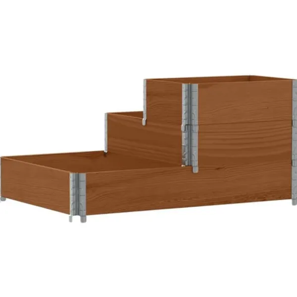 Sale Højbed i massivt fyrretræ - 3 niveauer | Størrelse: 120x80 cm | Farve: Brun Krukker & Plantebeholdere