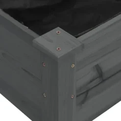 Plantningsbænke^Højbed i massivt fyrretræ med foring - Plantekasse | Størrelse: 120x45x25 cm | Farve: Grå