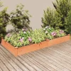 New Højbed i massivt fyrretræ med foring - Plantekasse | Størrelse: 240x120x25 cm | Farve: Brun Plantningsbænke