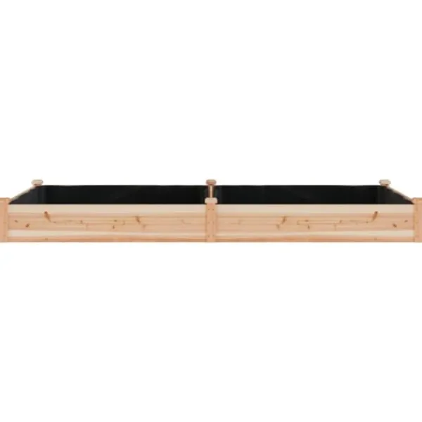 Plantningsbænke^Højbed i massivt fyrretræ med foring - Plantekasse | Størrelse: 240x120x25 cm
