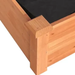 Online Højbed i massivt fyrretræ med foring - Plantekasse | Farve: Brun | Størrelse: 240x60x25 cm Plantningsbænke