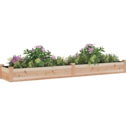 Online Højbed i massivt fyrretræ med foring - Plantekasse | Størrelse: 240x45x25 cm Plantningsbænke
