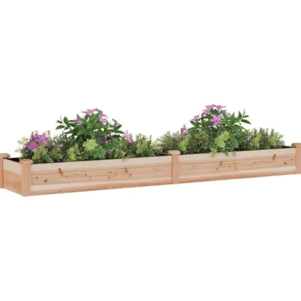 Online Højbed i massivt fyrretræ med foring - Plantekasse | Størrelse: 240x45x25 cm Plantningsbænke