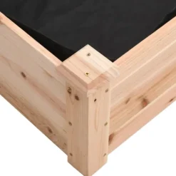 Online Højbed i massivt fyrretræ med foring - Plantekasse | Størrelse: 240x45x25 cm Plantningsbænke
