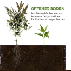 Plantningsbænke^Højbed i massivt træ 60x60x23 cm, mørkebrun – plantekasse/urtebed