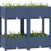 Plantningsbænke^Højbed i polypropylen med 2 hylder - Dyb og robust til haven | Størrelse: 80x40x71 cm