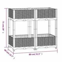 Plantningsbænke^Højbed i polypropylen med 2 hylder - Dyb og robust til haven | Størrelse: 80x40x71 cm
