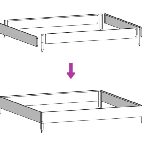 Online Højbed i rustfrit stål - Perfekt til planter & blomster | Størrelse: 100x100x26 cm Krukker & Plantebeholdere