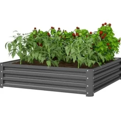Outlet Højbed i stål 120x120x30 cm, lysegrå – have/terrasse/altan Plantningsbænke