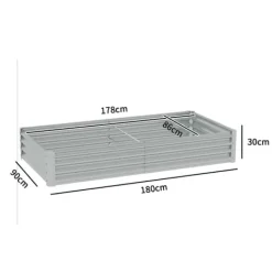 Online Højbed i stål 180x90x30 cm med beskyttelseskant, vejrbestandig – altan/have Plantningsbænke