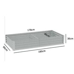 Hot Højbed i stål 180x90x30 cm med beskyttelseskant, vejrbestandig – altan/have Plantningsbænke