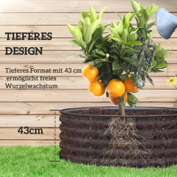 New Højbed i stål 120x120x43 cm, stabelbar/modulær – have & altan Plantningsbænke