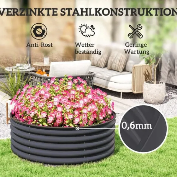 New Højbed i stål 120x120x43 cm, stabelbar/modulær – have & altan Plantningsbænke