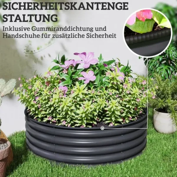 New Højbed i stål 120x120x43 cm, stabelbar/modulær – have & altan Plantningsbænke