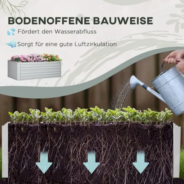 Plantningsbænke^Højbed i stål 180x90x60 cm, stabelbar/sammenkoblingsbar – blomster & planter