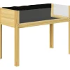 Plantningsbænke^Højbed i træ 110x50x80 cm med akrylpaneler & dræn – vejrbestandig