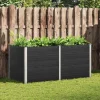 Plantningsbænke^Højbed i WPC - Holdbart og moderne plantebed | Størrelse: 200x100x91 cm | Farve: Grå