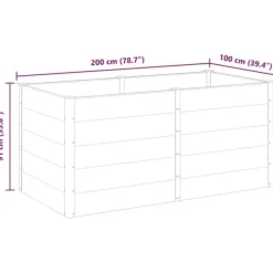 Plantningsbænke^Højbed i WPC - Holdbart og moderne plantebed | Størrelse: 200x100x91 cm | Farve: Grå