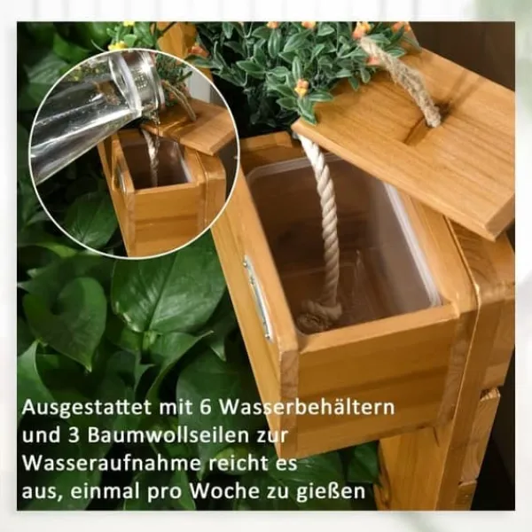 Discount Højbed med 4 indsatsbeholdere & selvvanding, foret, træ brun, 79,5x49,5x80 cm Plantningsbænke