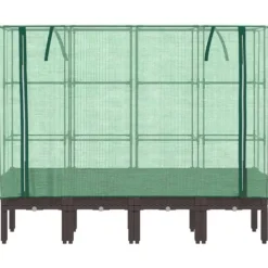 Drivhus^Højbed med drivhusovertræk - Rattan-look | Størrelse: 160x40x140 cm