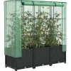 Discount Højbed med drivhusovertræk - Rattan-look | Mål: 120x40x138 cm Drivhus
