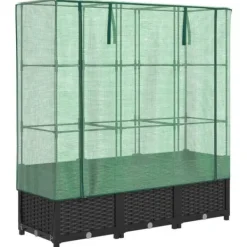 Discount Højbed med drivhusovertræk - Rattan-look | Mål: 120x40x138 cm Drivhus