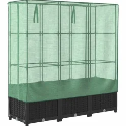 Discount Højbed med drivhusovertræk - Rattan-look | Mål: 120x40x138 cm Drivhus