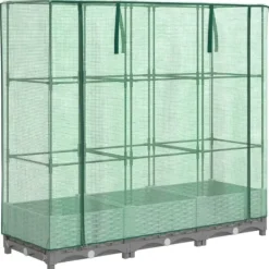 Clearance Højbed med drivhusovertræk 120x40x123 cm - Rattan-look | Farve: Grå Drivhus