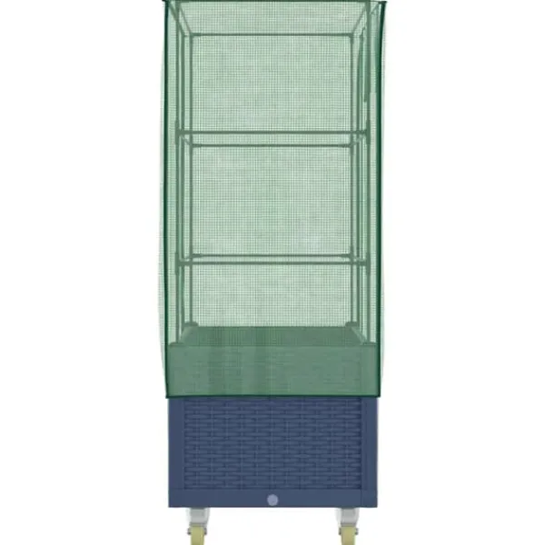 Drivhus^Højbed med drivhusovertræk og hjul - Rattan-look | Størrelse: 80x50x182 cm