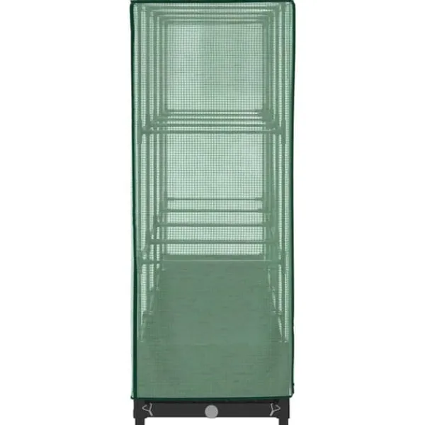 Hot Højbed med drivhusovertræk - Rattan-look | Størrelse: 160x40x123 cm Drivhus