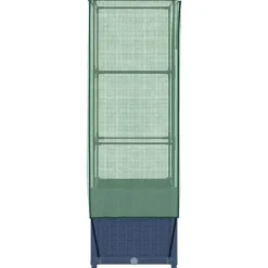 Drivhus^Højbed med drivhusovertræk 40x40x139 cm - Rattan-look | Størrelse: 40x40x139 cm