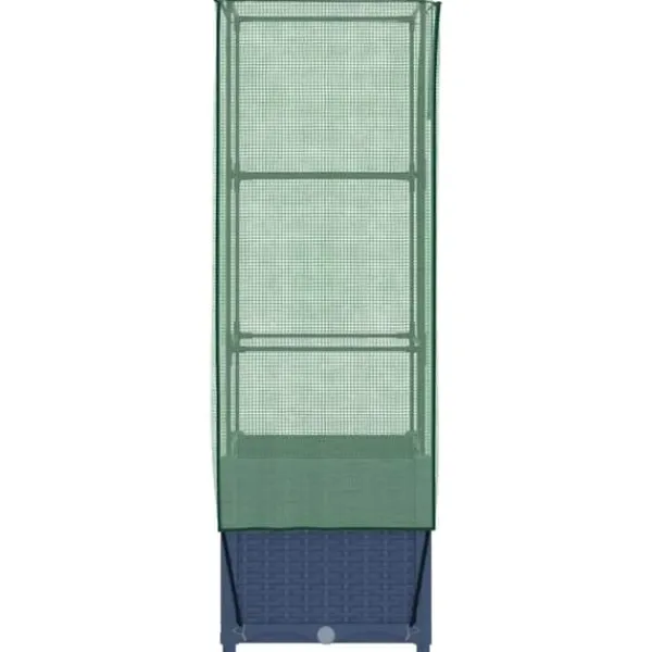Drivhus^Højbed med drivhusovertræk 40x40x139 cm - Rattan-look | Størrelse: 40x40x139 cm