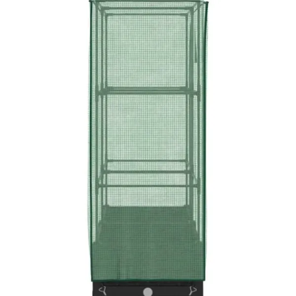 Drivhus^Højbed med drivhusovertræk - Rattan-look | Størrelse: 80x40x123 cm