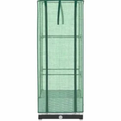 Clearance Højbed med drivhusovertræk - Rattan-look | Størrelse: 40x40x123 cm Drivhus