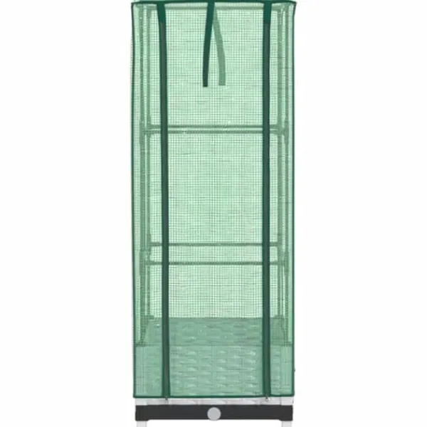 Clearance Højbed med drivhusovertræk - Rattan-look | Størrelse: 40x40x123 cm Drivhus