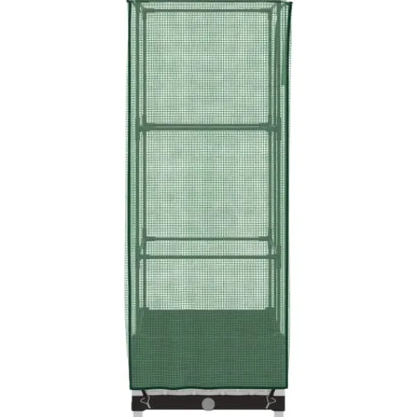 Clearance Højbed med drivhusovertræk - Rattan-look | Størrelse: 40x40x123 cm Drivhus