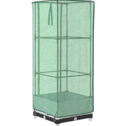 Clearance Højbed med drivhusovertræk - Rattan-look | Størrelse: 40x40x123 cm Drivhus